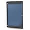 Ghent Enclosed Bulletin Board, 1 Door, Vinyl, Black Frame, 4 ft H x 2 ft W, Navy SILH20477 - alternate 1